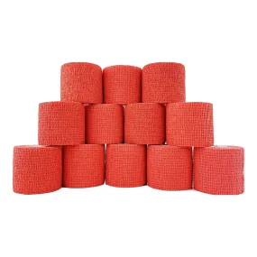 12 Rolls Red Football Sock Elastic Bandage Self Adhesive Bandage