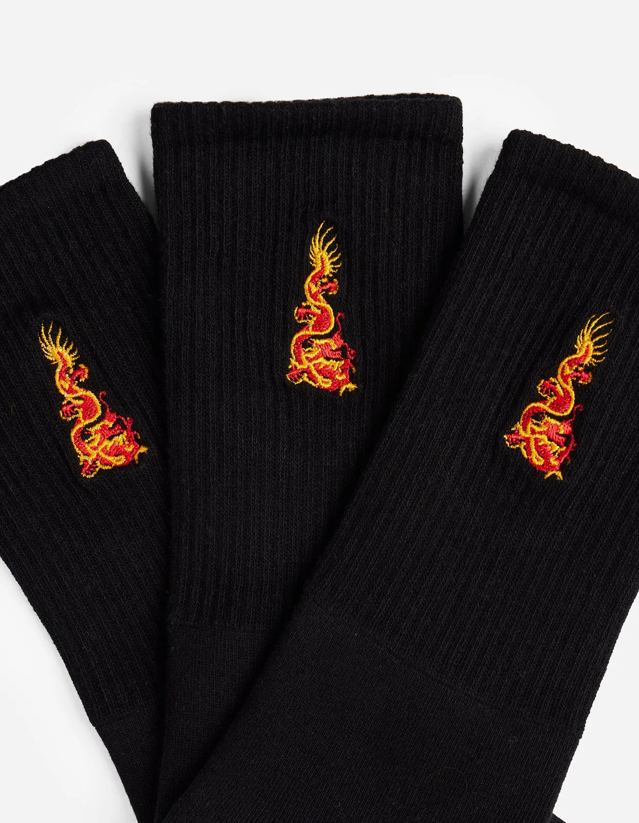 1264 Micro Dragon Sport Sock 3 Pack Black/Black/Black