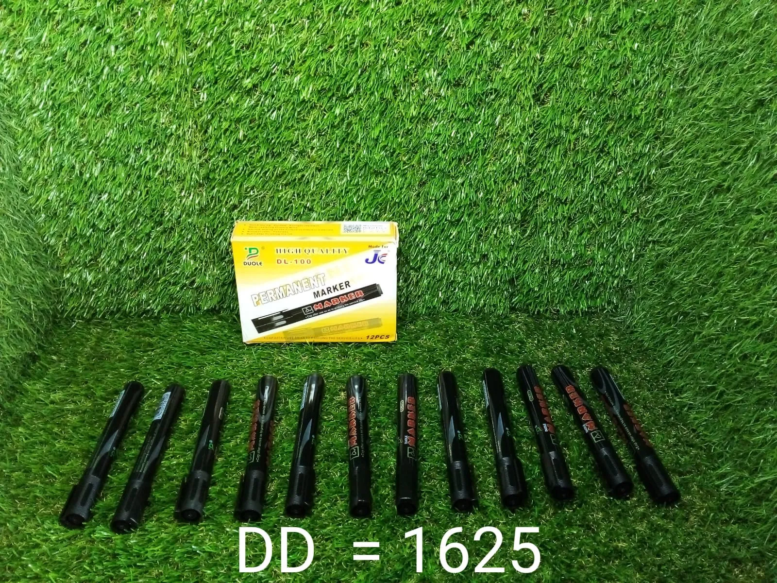 1625 Black Permanent Markers for White Board (Pack of 12)