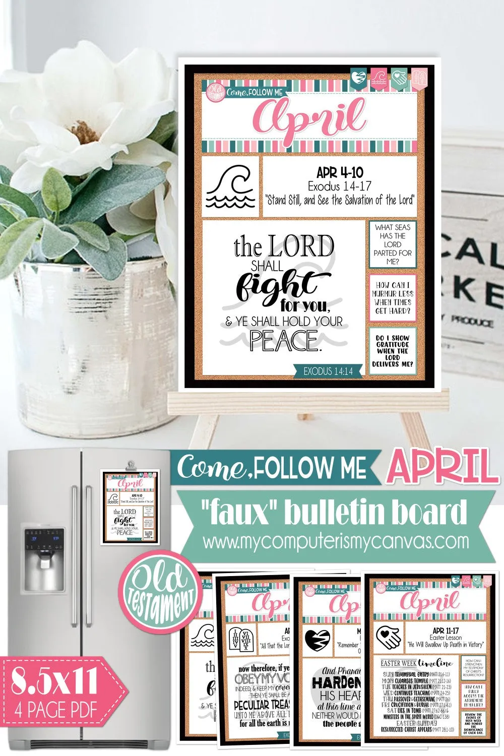 2022 CFM Old Testament "FAUX" Bulletin Board Sheets {APRIL} PRINTABLE