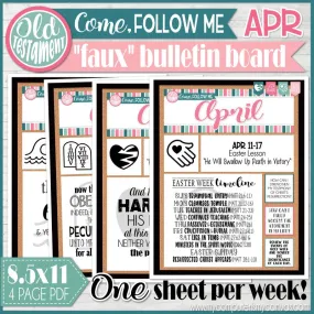 2022 CFM Old Testament "FAUX" Bulletin Board Sheets {APRIL} PRINTABLE