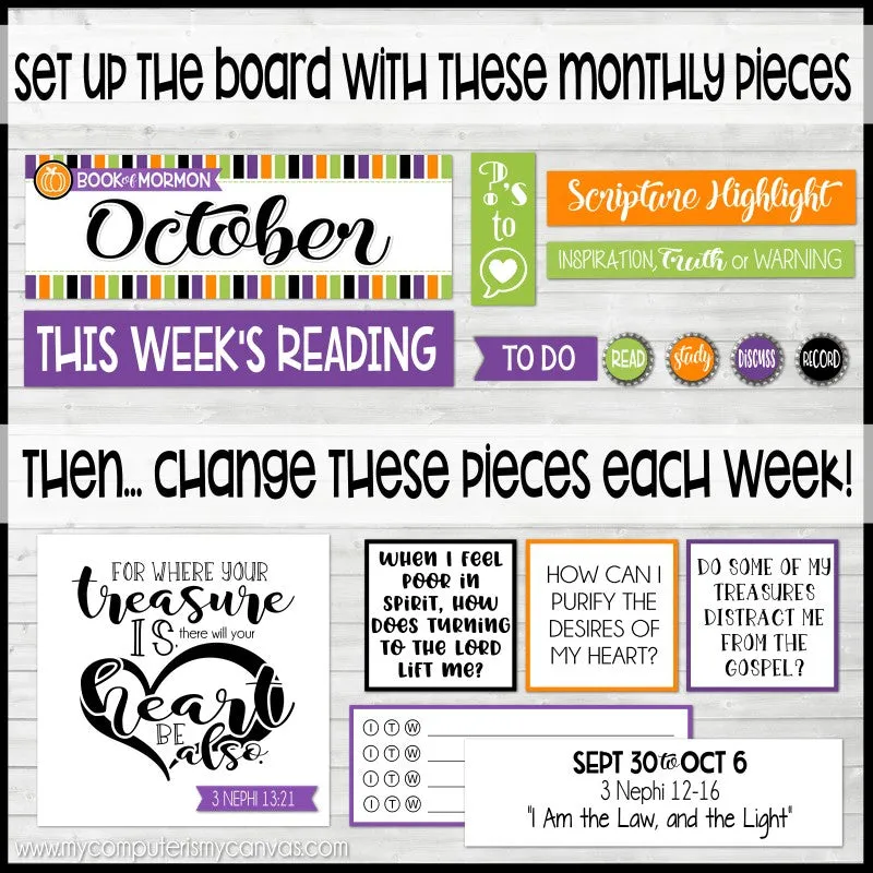 2024 CFM BOOK OF MORMON Family Bulletin Board Kit {OCTOBER} PRINTABLE