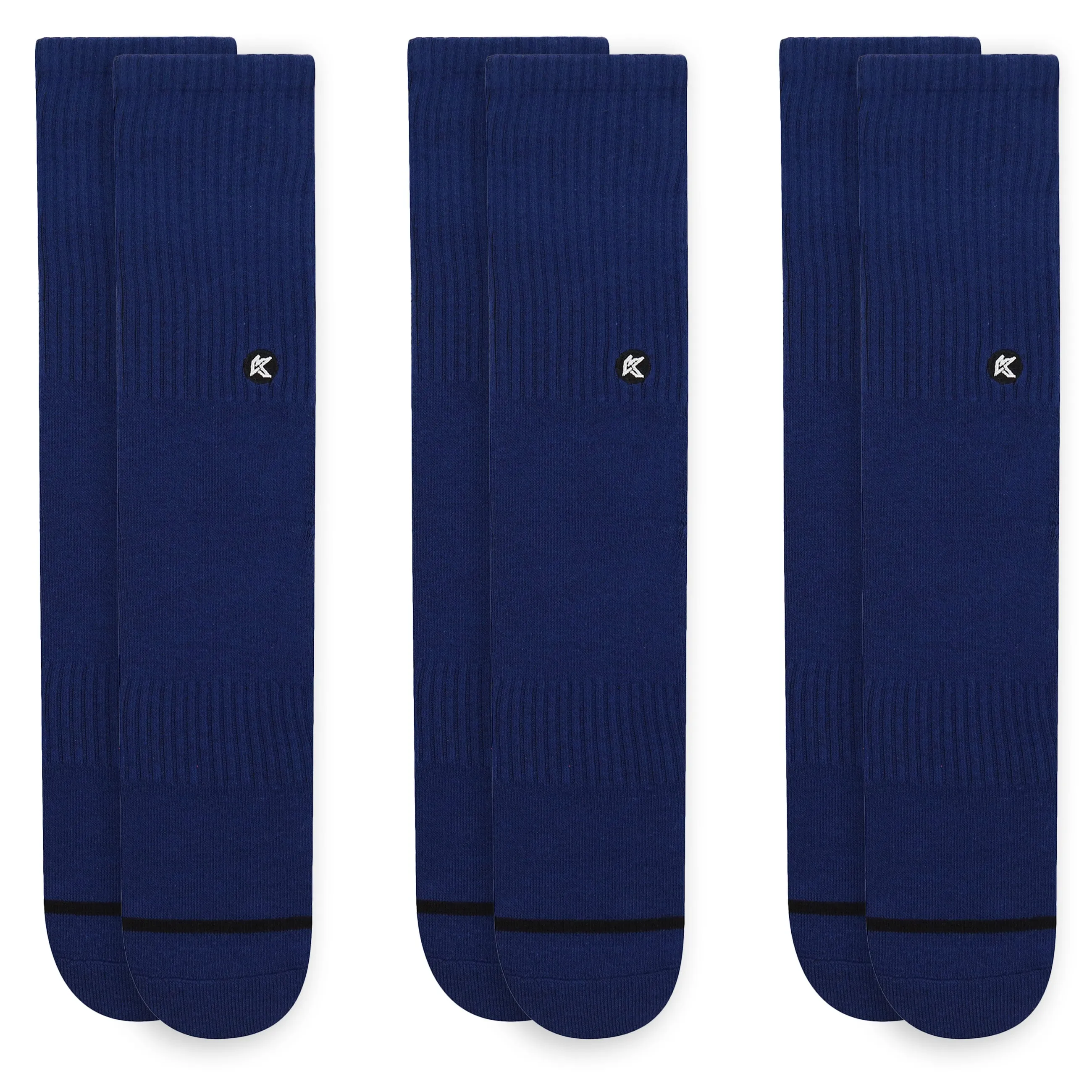 3 Pack Cobalt Crew Sock