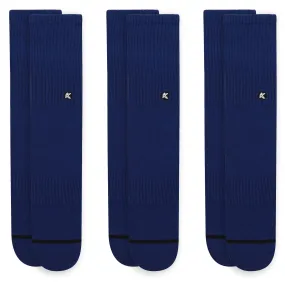 3 Pack Cobalt Crew Sock