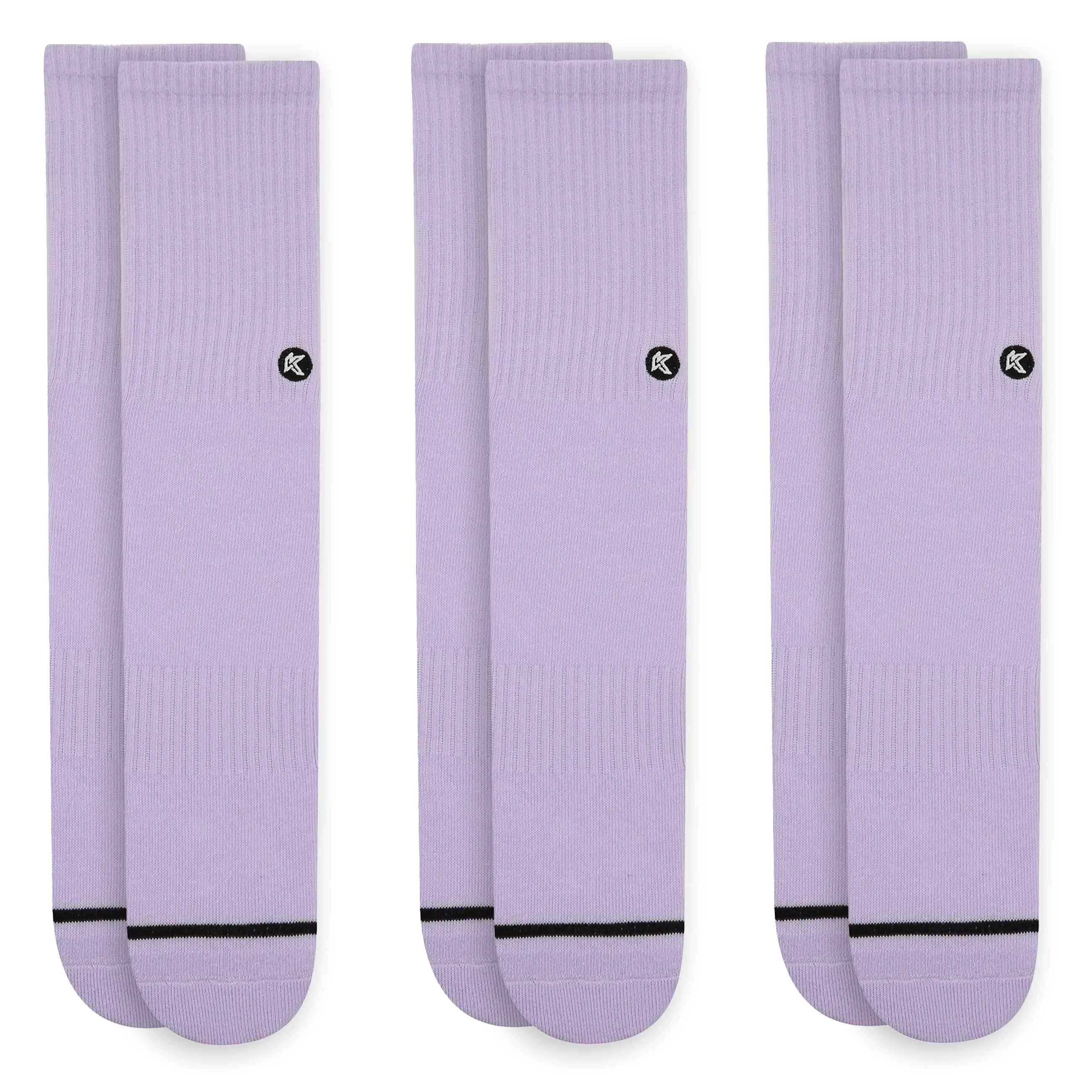 3 Pack Lavender Crew Sock