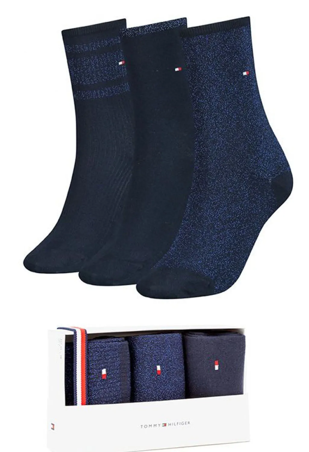 3-Pack Woman's Sock Gift Box - Navy