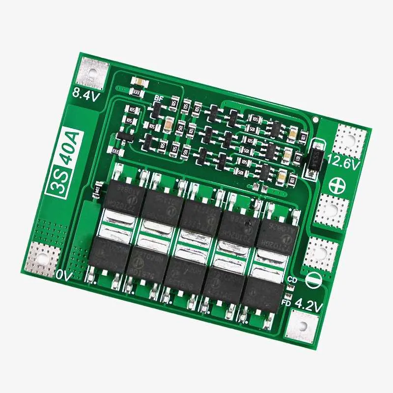 3S 40A Li-ion Battery Protection BMS Board for 3.7V NMC cells