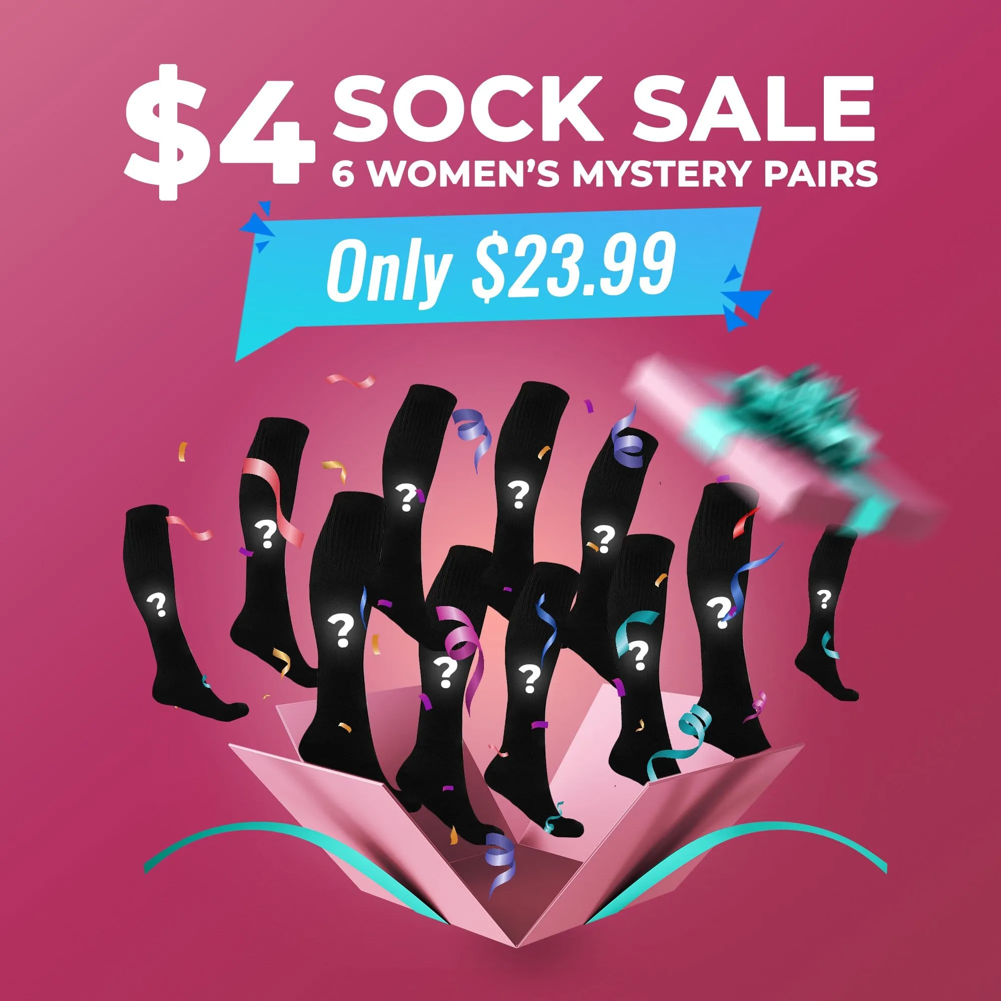 $4 Sock Sale Grab Bag - Women's (6-pairs)