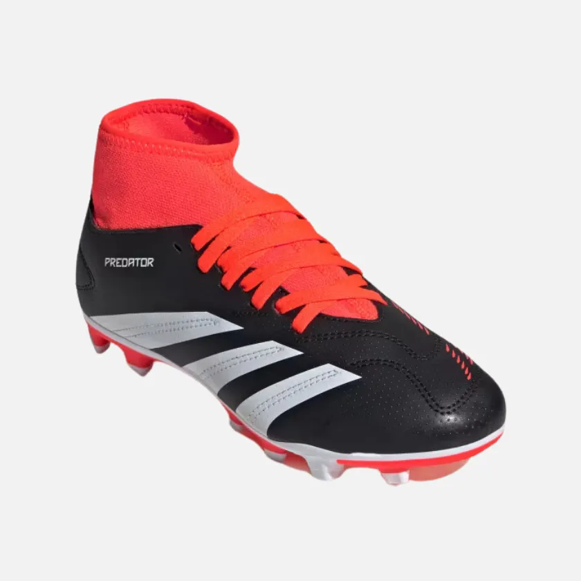 Adidas Predator Club Sock Flexible Groung Kids Unisex Football Shoes (4-16Year) -Core Black/Cloud White/Solar Red