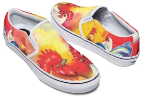 Artistic Rooster Slip-On Shoes