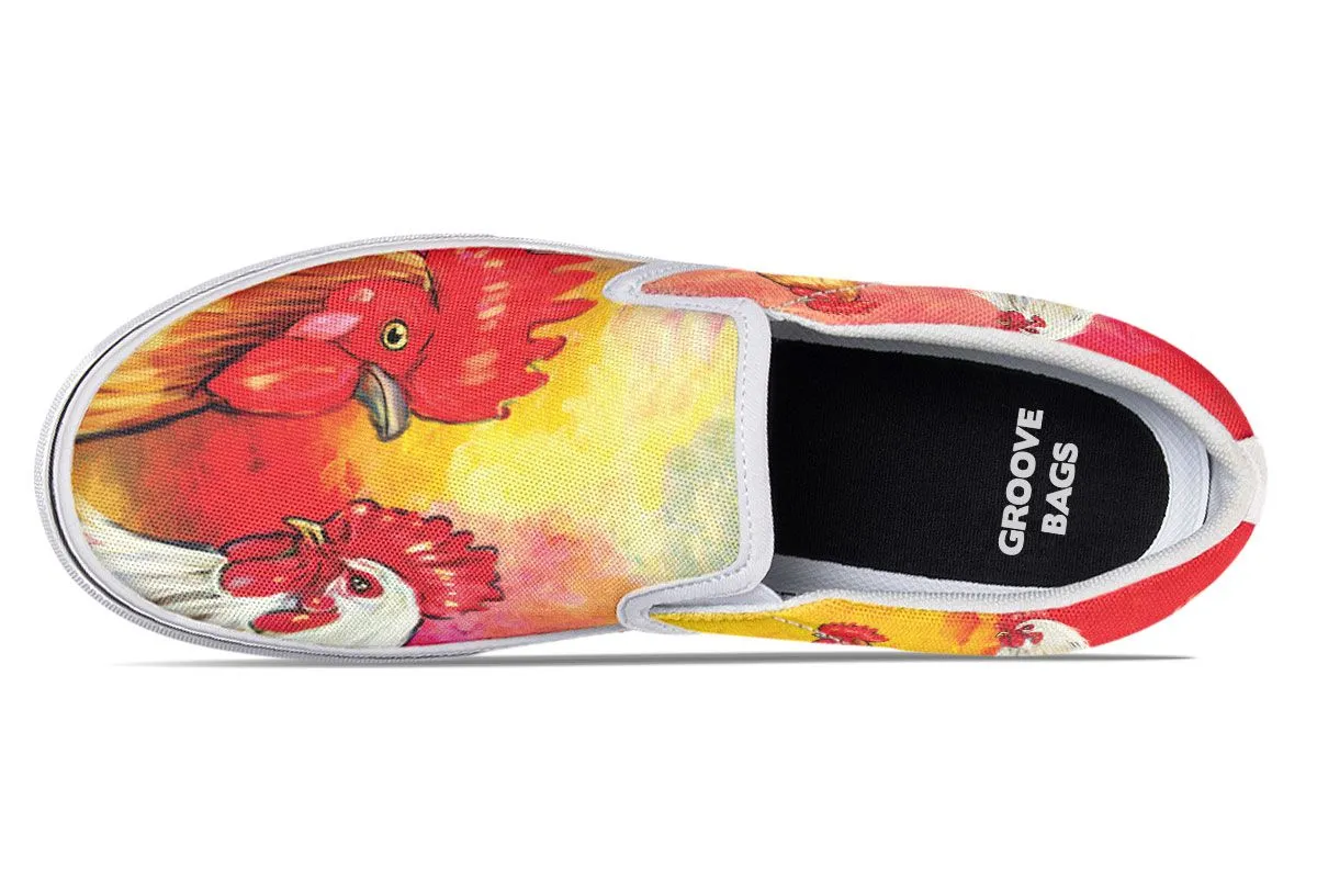 Artistic Rooster Slip-On Shoes