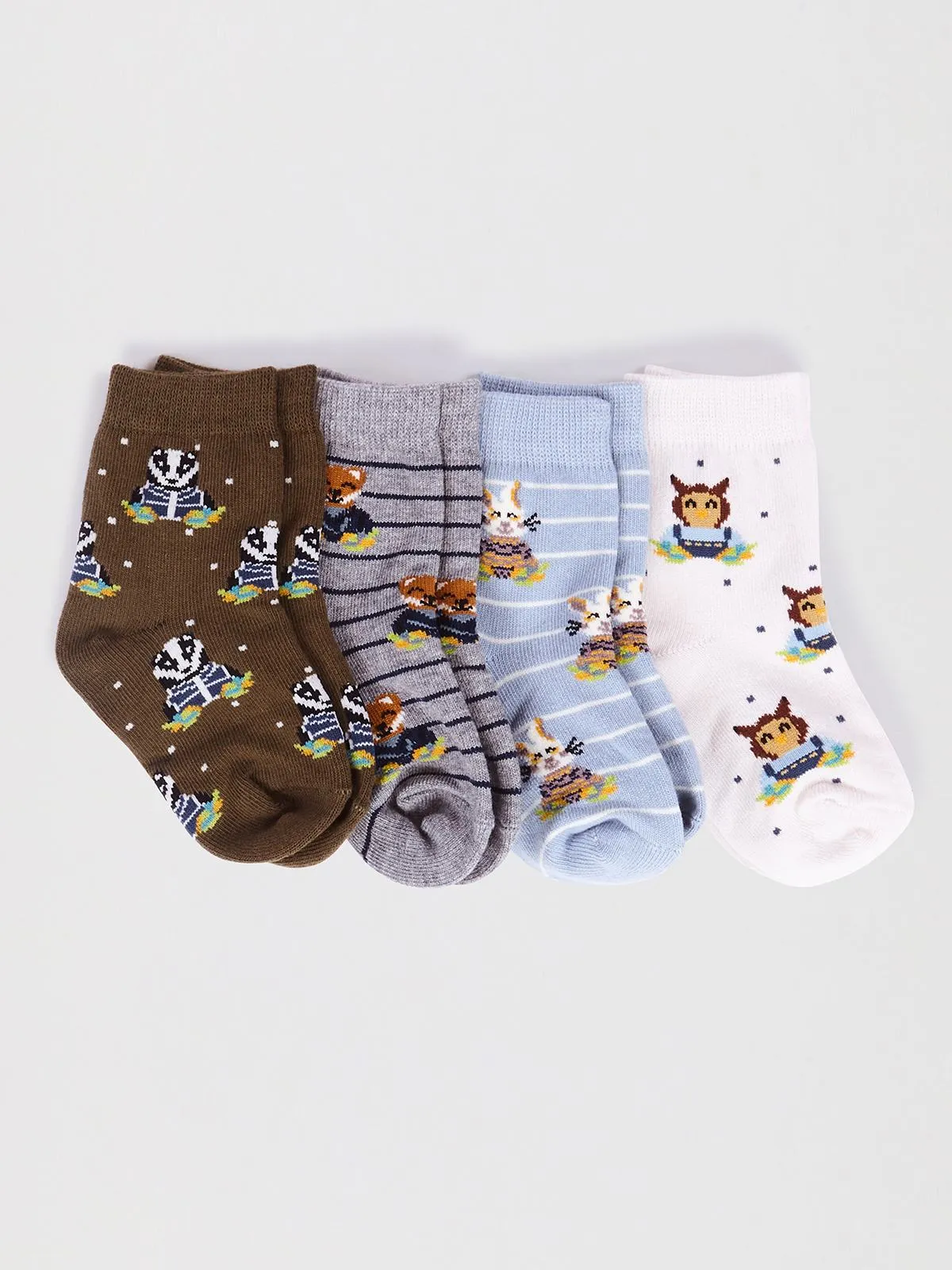 Ash Kids' Organic Cotton Animal Sock Box - Multi