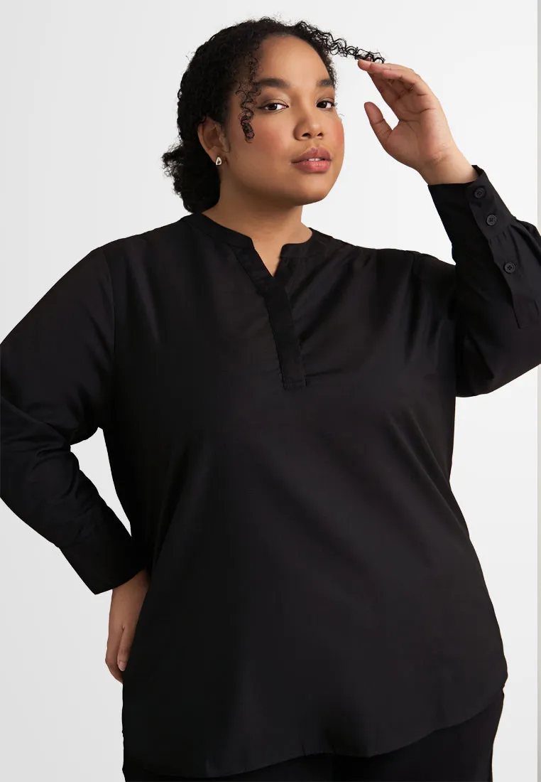 Aubrey SMART Stand Collar Work Blouse