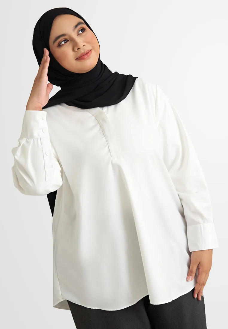 Aubrey SMART Stand Collar Work Blouse