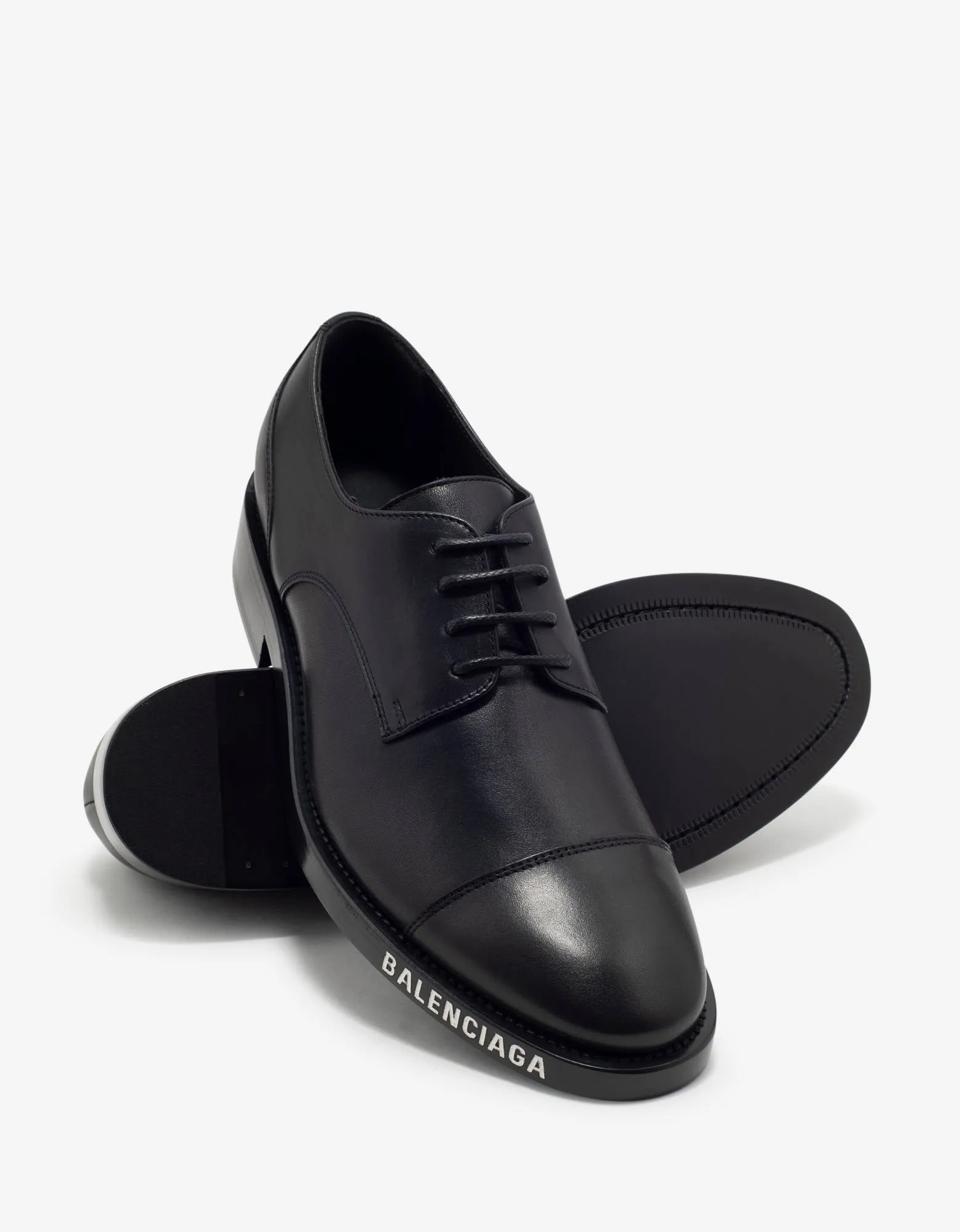 Balenciaga Balenciaga Black Logo Derby Shoes