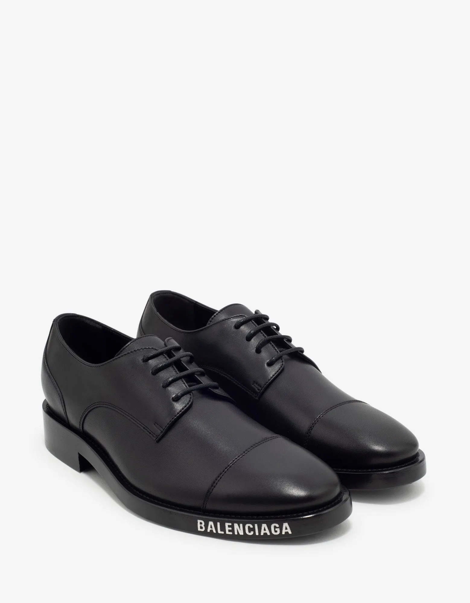 Balenciaga Balenciaga Black Logo Derby Shoes