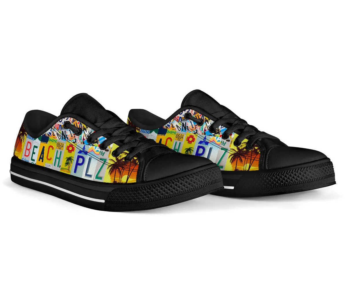 Beach, Please License Plate Shoes