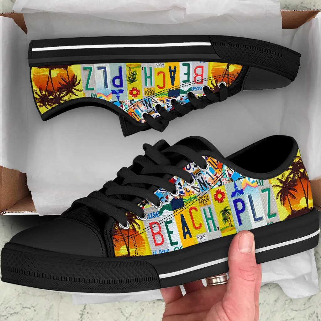 Beach, Please License Plate Shoes