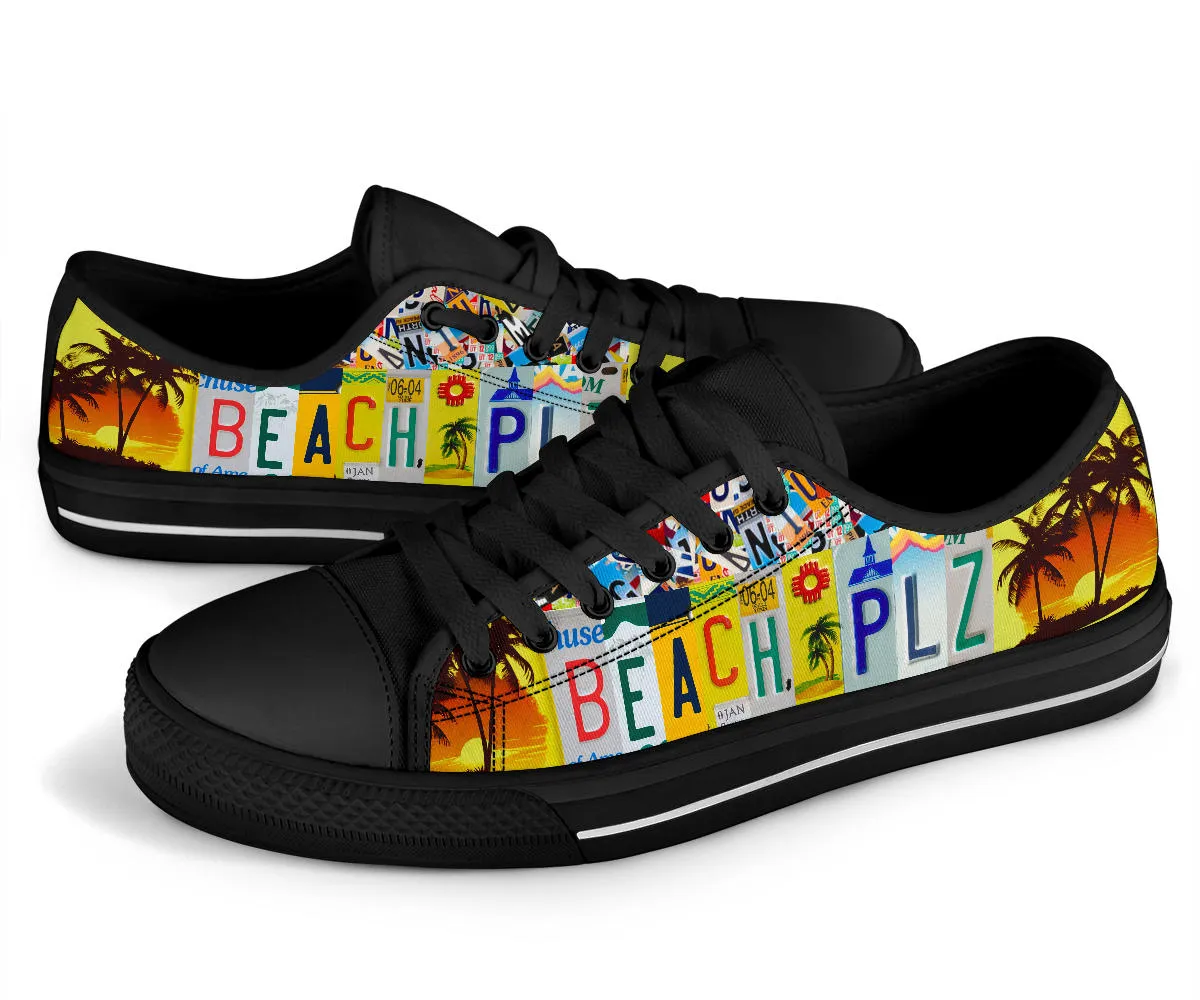 Beach, Please License Plate Shoes