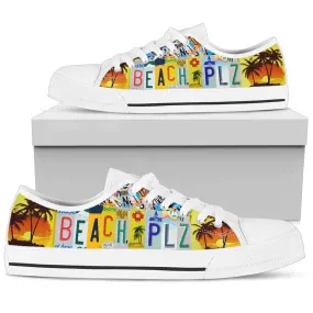 Beach, Please License Plate Shoes