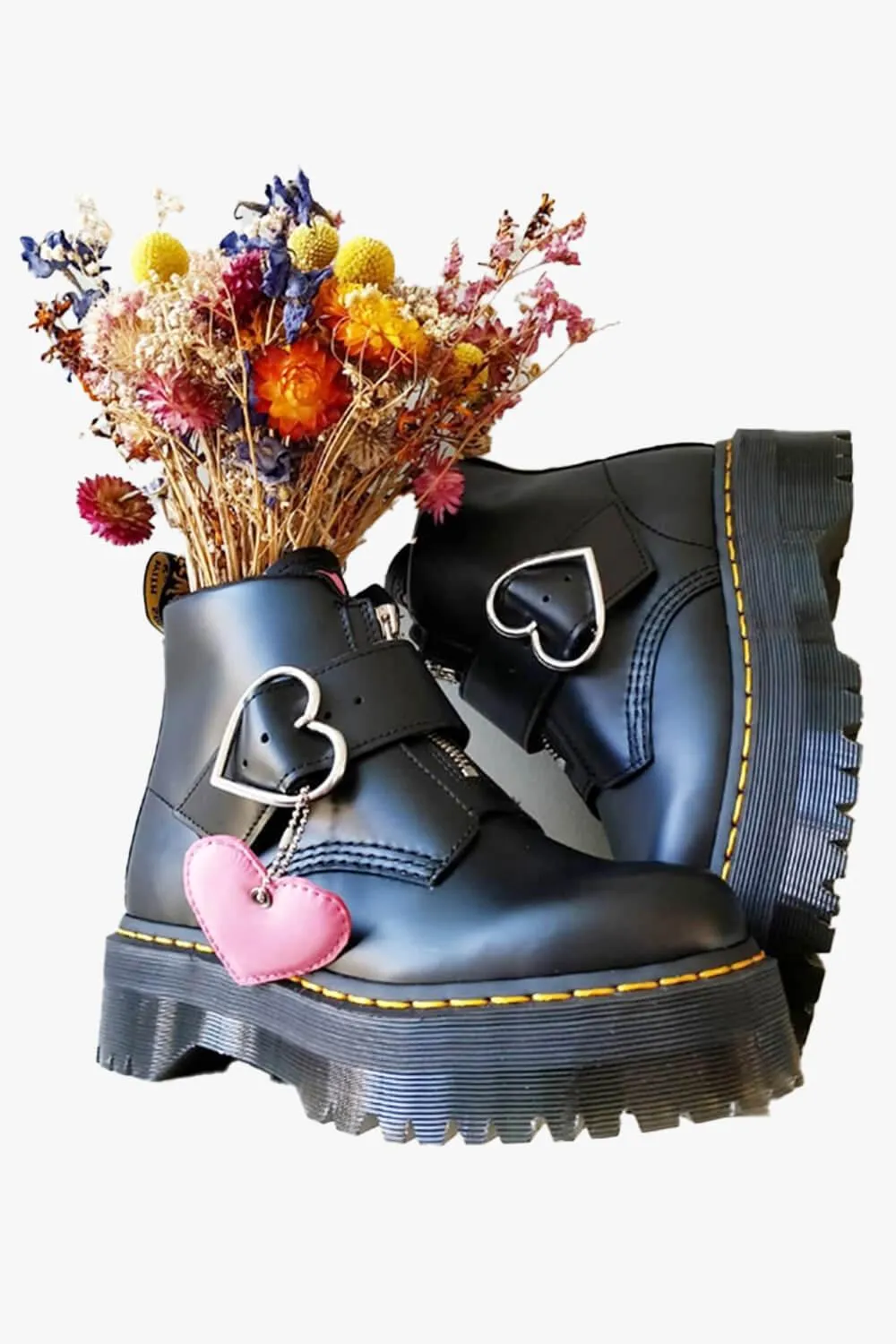 benpaolv Heart Buckle Aesthetic Martens Boots