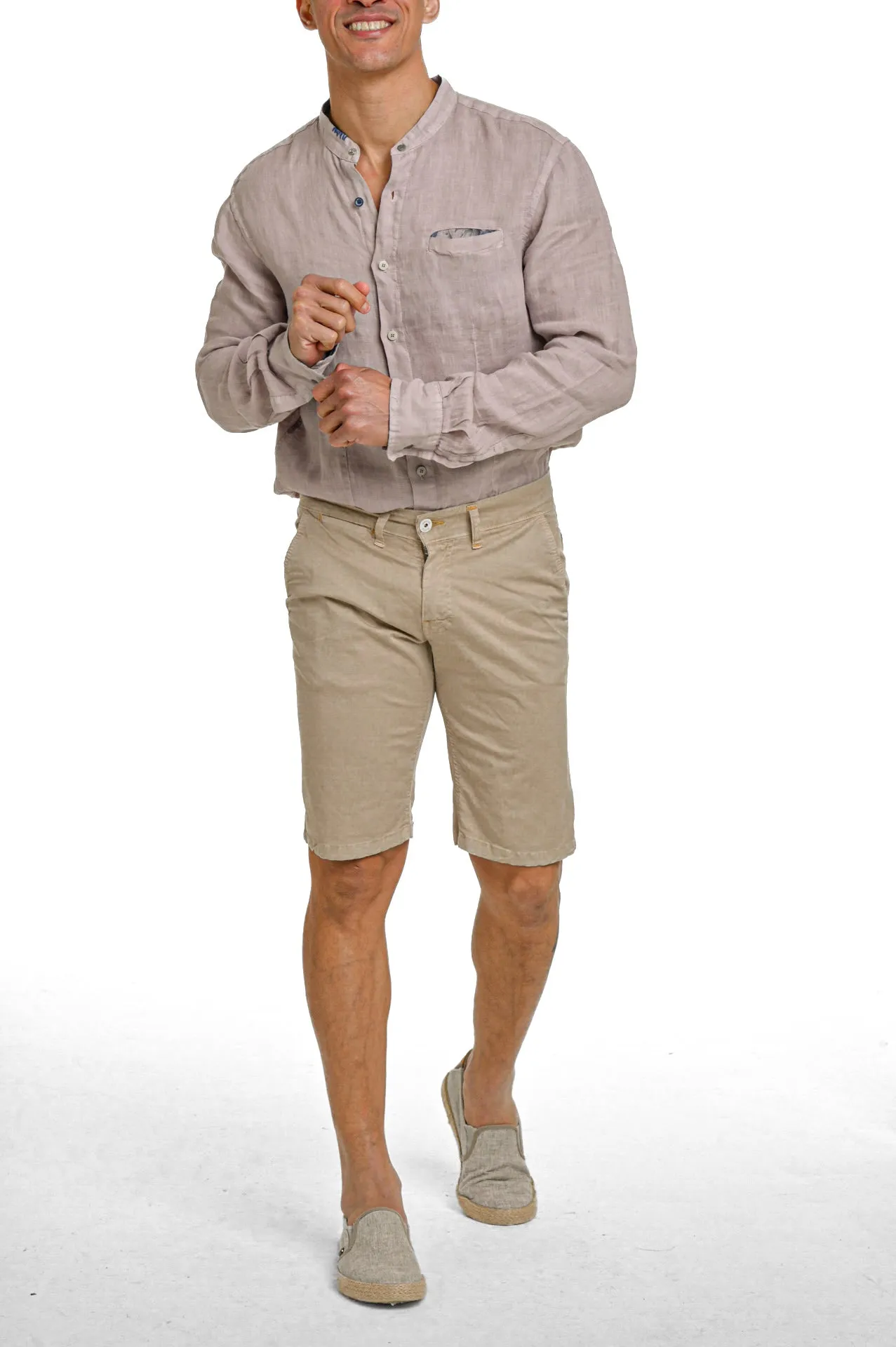 Bermuda in cotone slim Martin Beige SS24