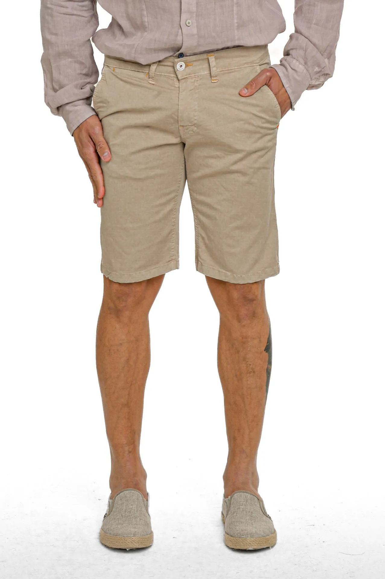 Bermuda in cotone slim Martin Beige SS24