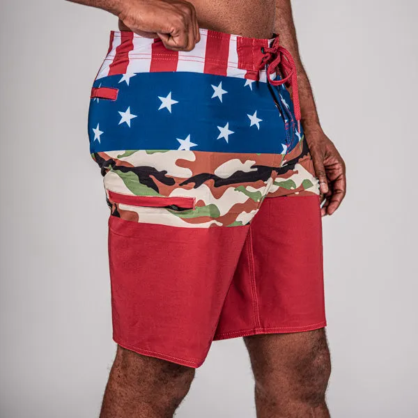 Board Shorts | Patriot | Black SA Shield