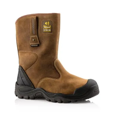 BSH010 Buckbootz Buckshot S3 HRO SRC WRU Brown Safety Rigger Boot - Advanced Safety and Support Rigger Boot