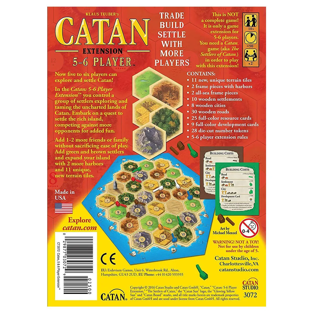 Catan 5-6 Player Extension Strategy Board Game