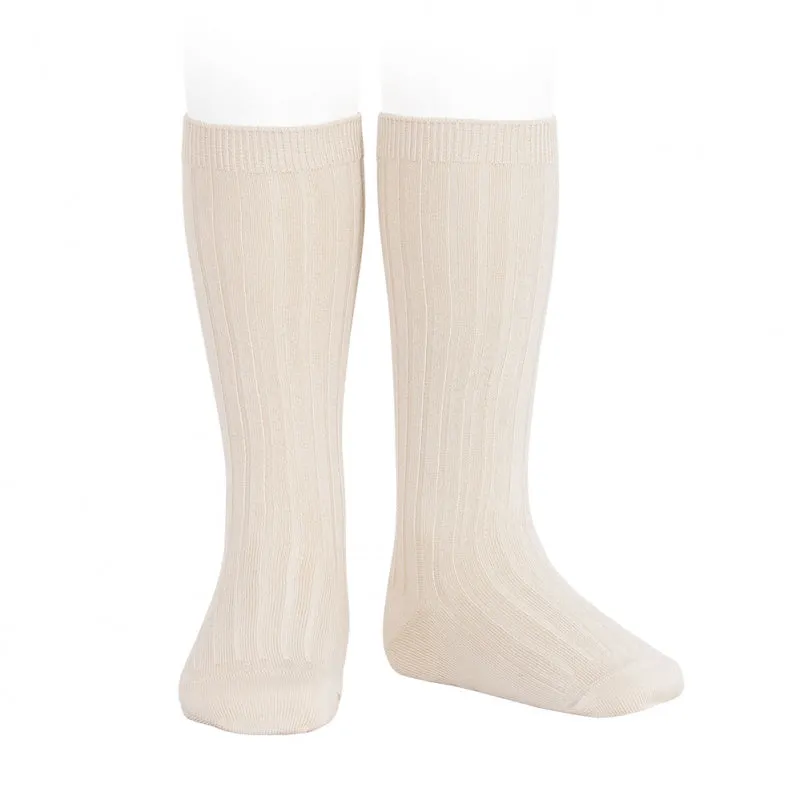 Condor Socks - Ribbed, Knee High - Linen