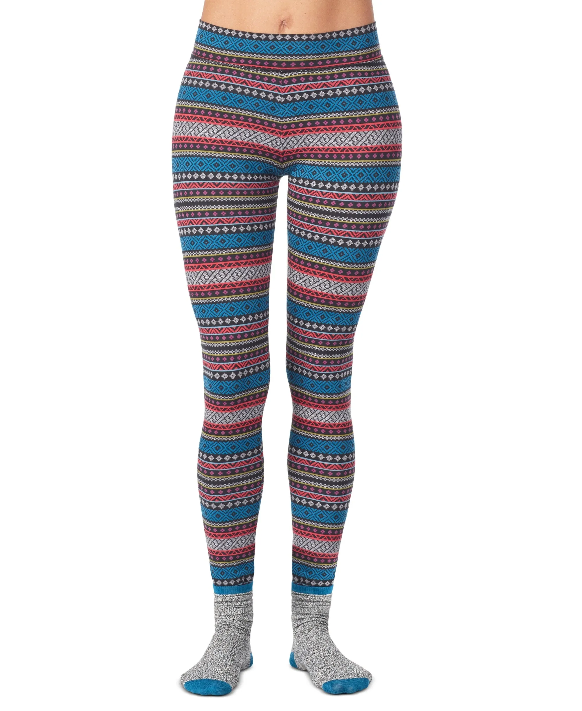 Cuddl Duds Women's 2-Pc. Super-Soft Printed Legging & Sock Set, Multi, L