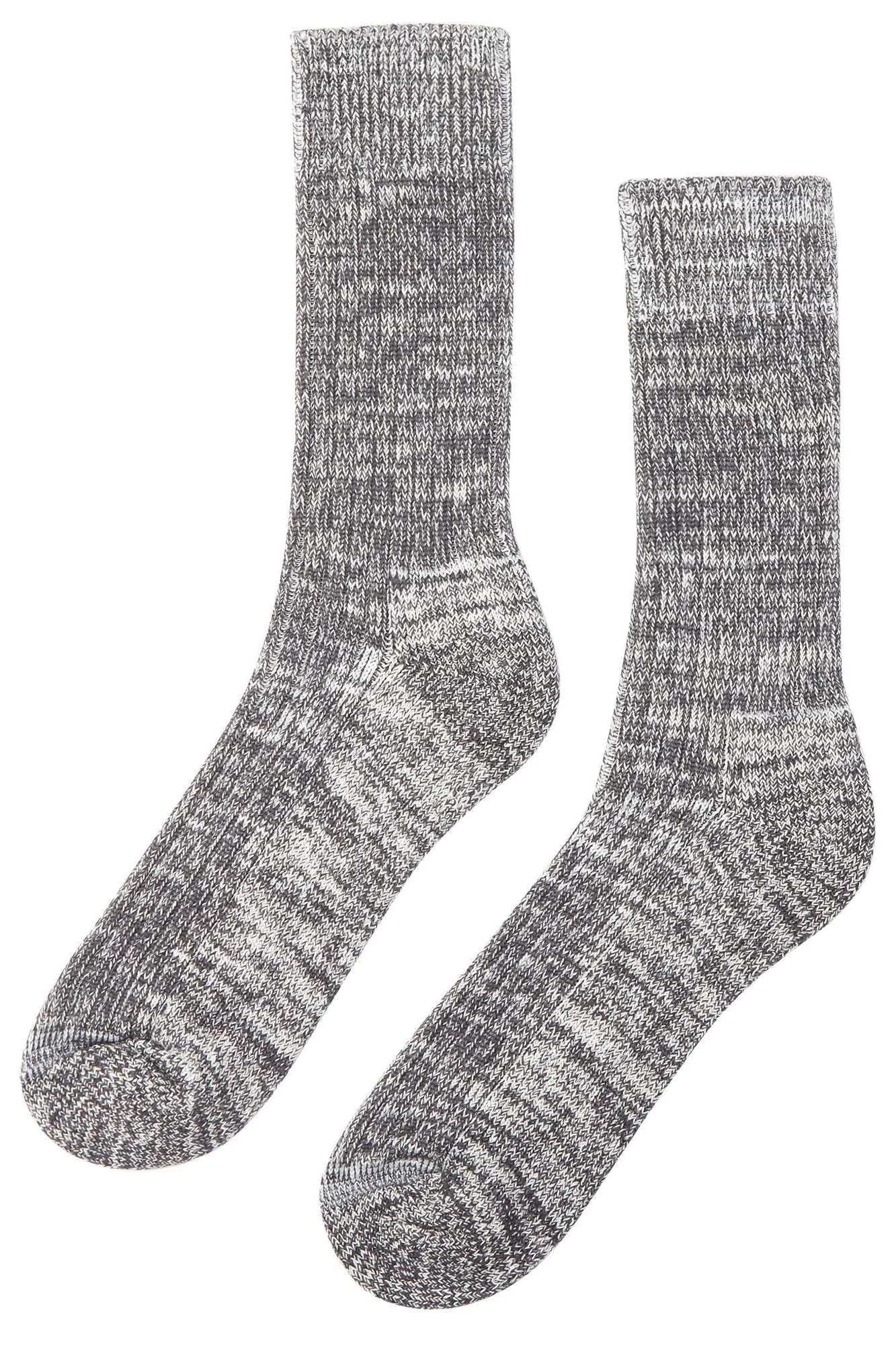 Cushioned Cotton Walking Sock - Slate Grey/White