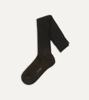 Dark Grey Wool Over-The-Calf Sock