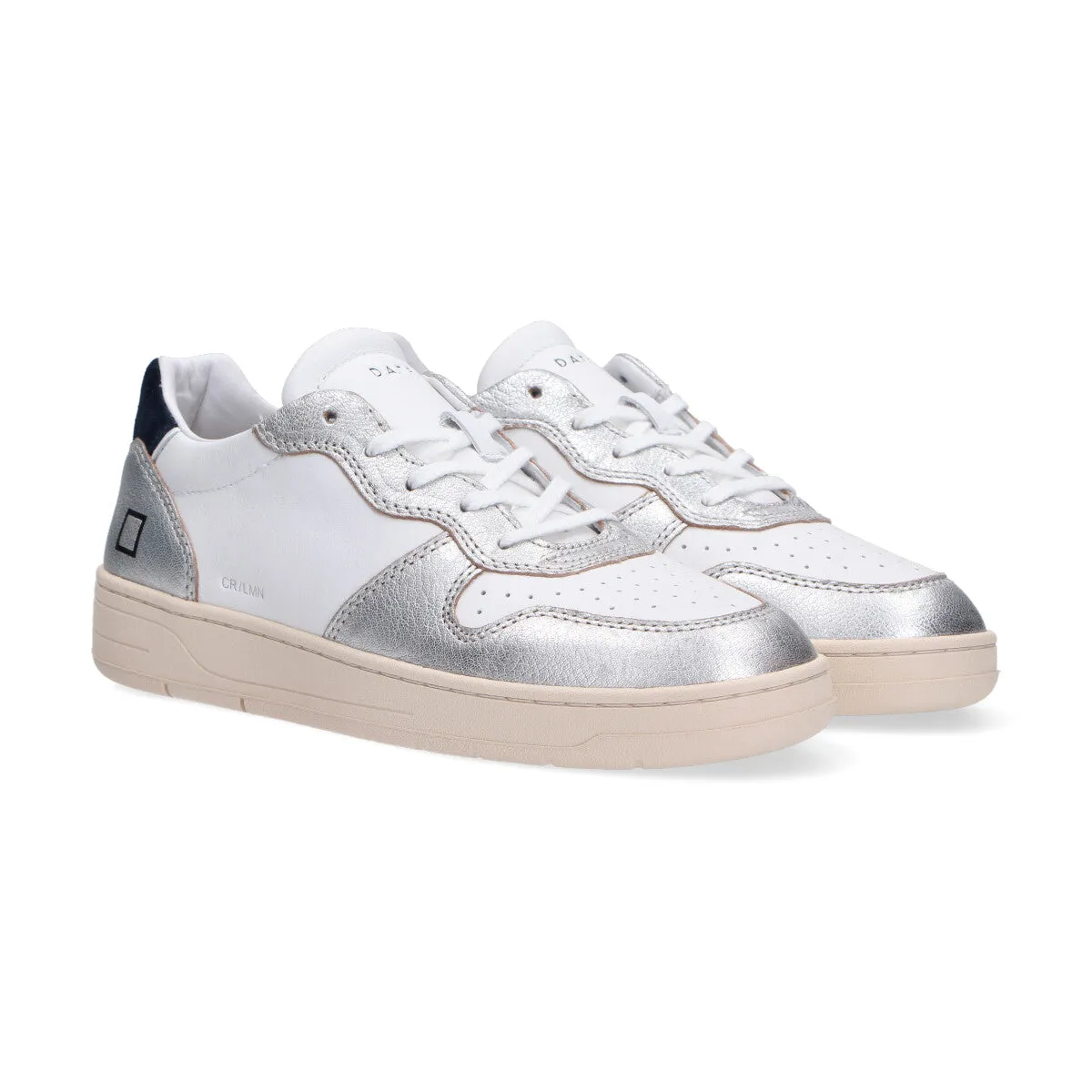 D.A.T.E. sneaker Court Laminated white silver