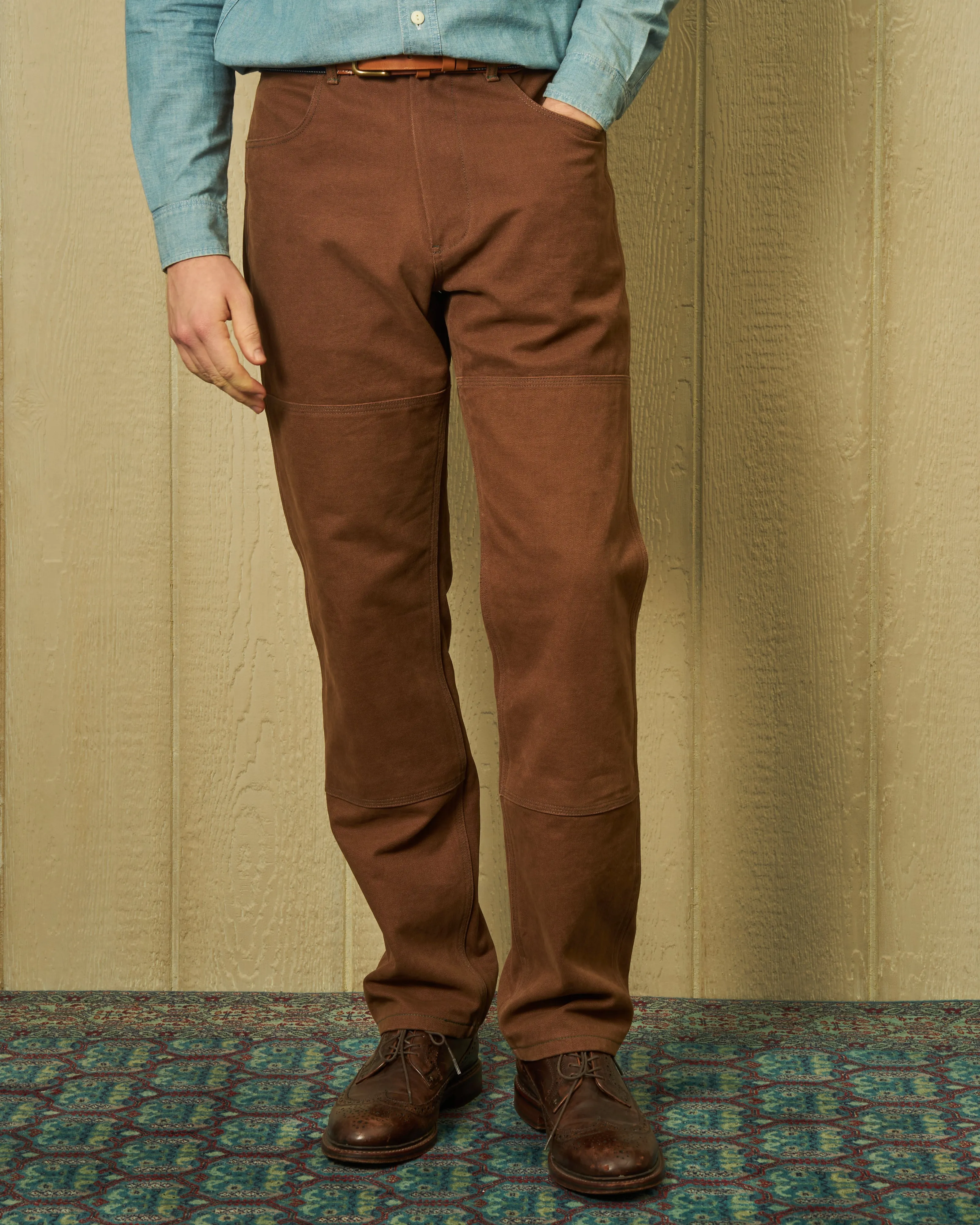 Double Knee Pant in Hickory