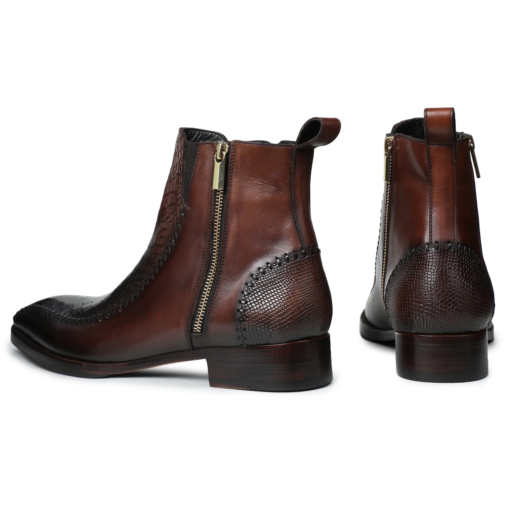 Driver Zipper Boots - Brown