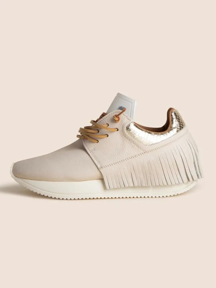 Esseutesse Leather Fringe Sneaker - Ivory