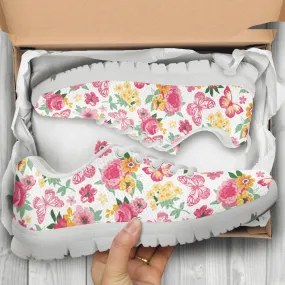 Floral Butterfly Shoes Butterfly Printed Sneakers Butterfly Running Shoes Butterfly Lover Gifts Clothing for Womens Mens Kids Adults