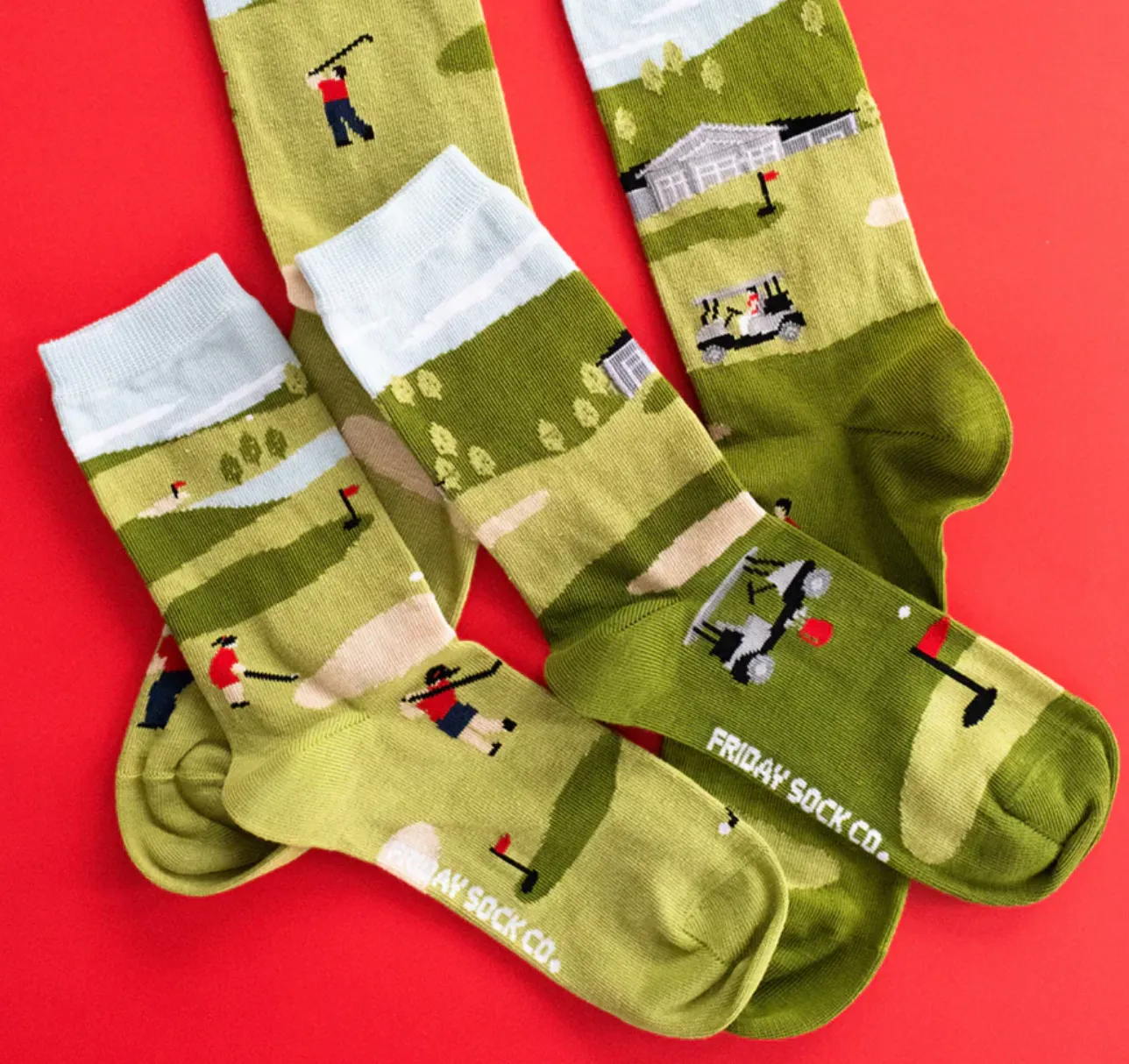 Friday Sock Co. Women's Golf Scene Purposely Mismatched Socks