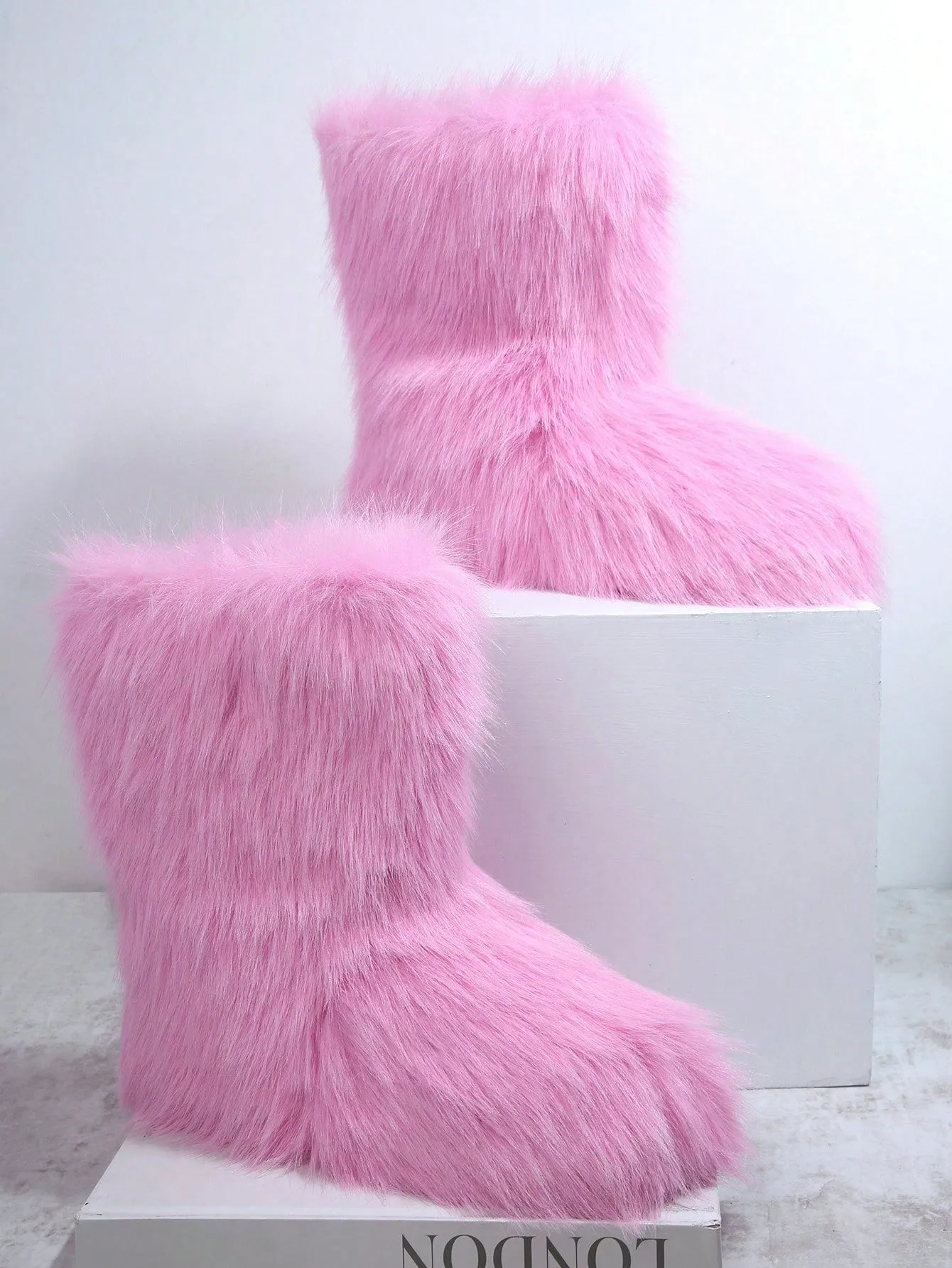 Fuzzy Slip On Boots