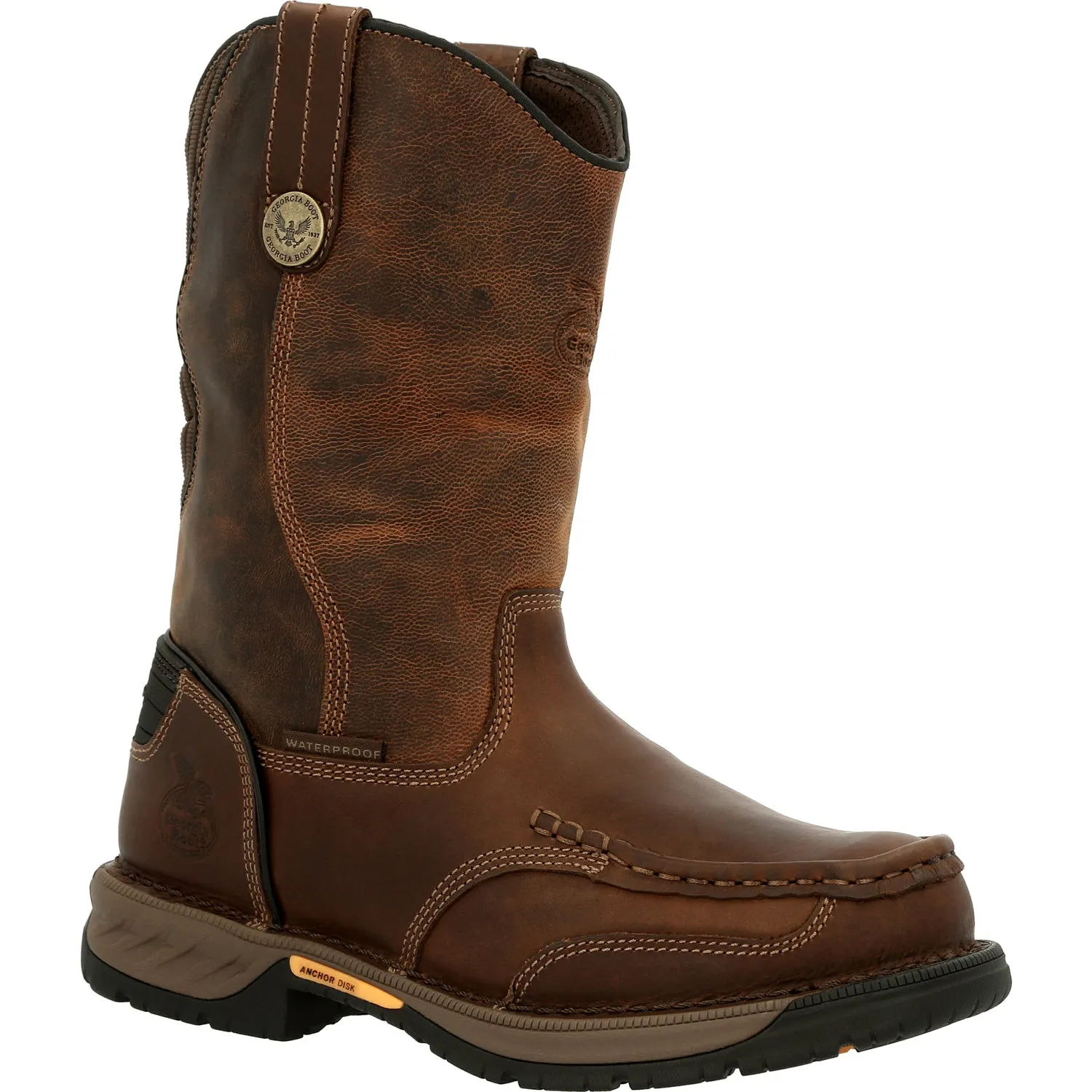 Georgia Mens Athens 360 Waterproof Brown Leather 11in Work Boots