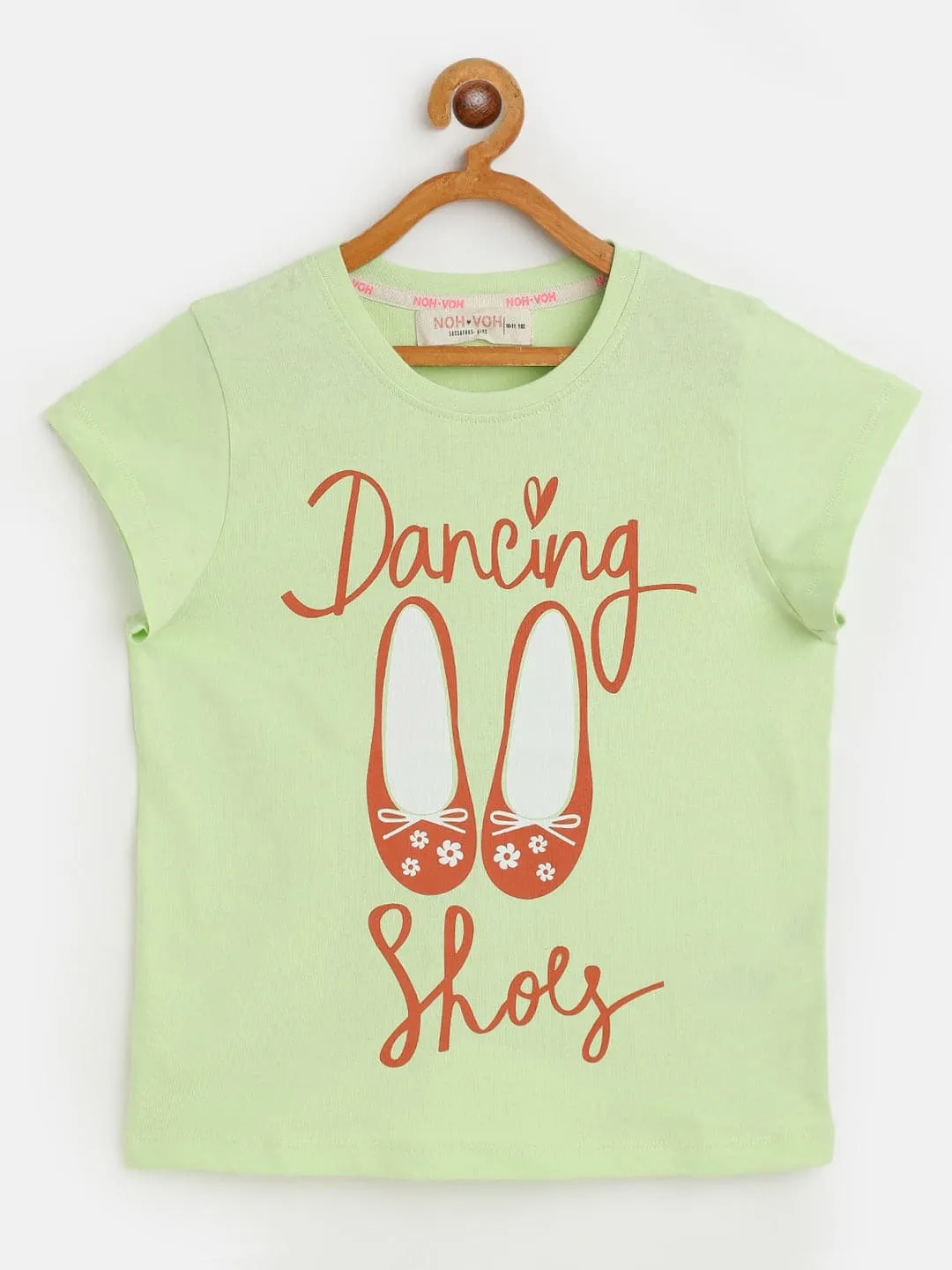 Girls Green Dancing Shoes T-Shirt