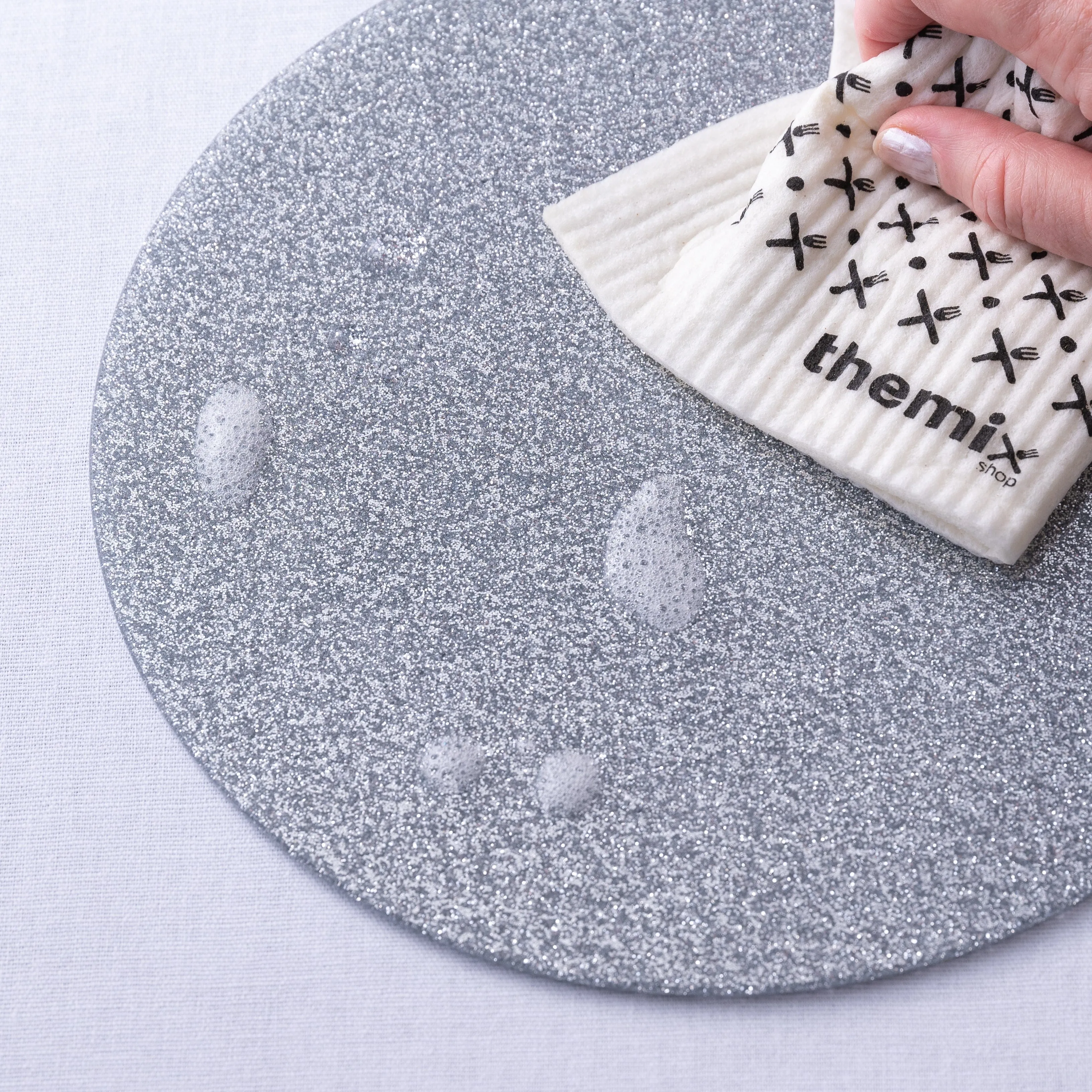 Glitter Cake Board Silver Set of 3