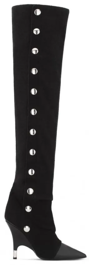 'Harper' Cuissard Boots, Black