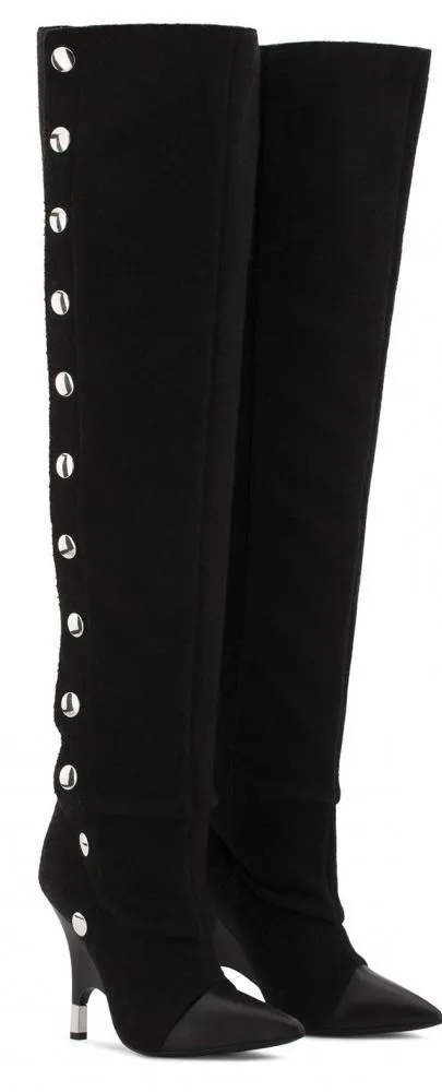 'Harper' Cuissard Boots, Black