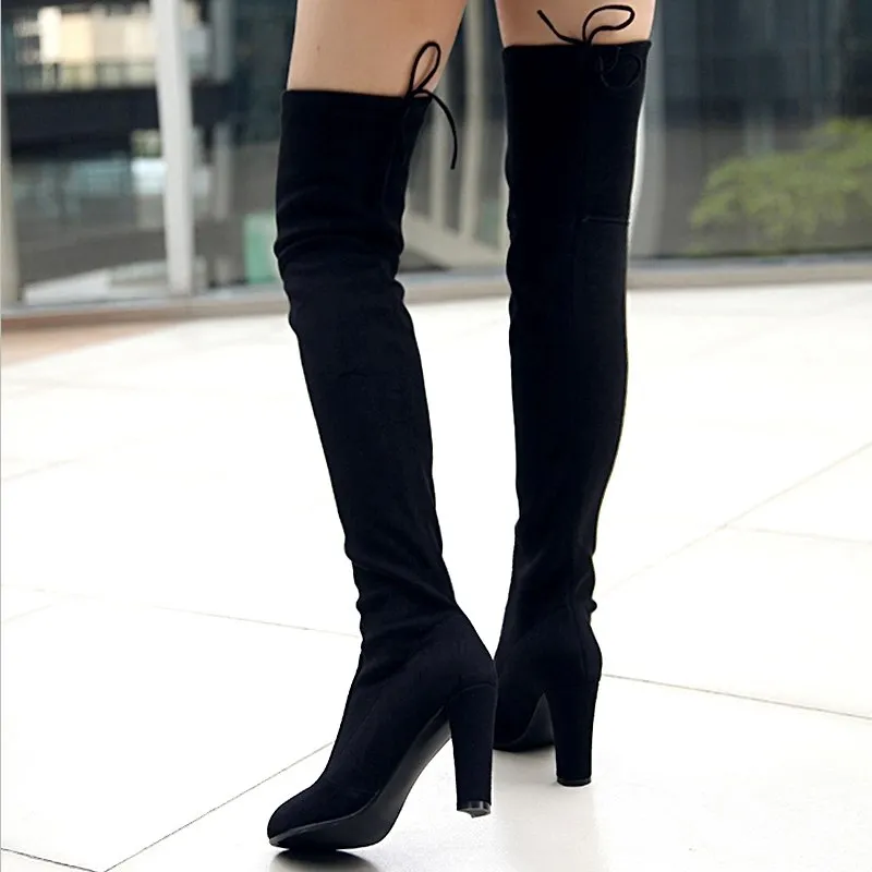 High Heels Round Toe over the knee Boots