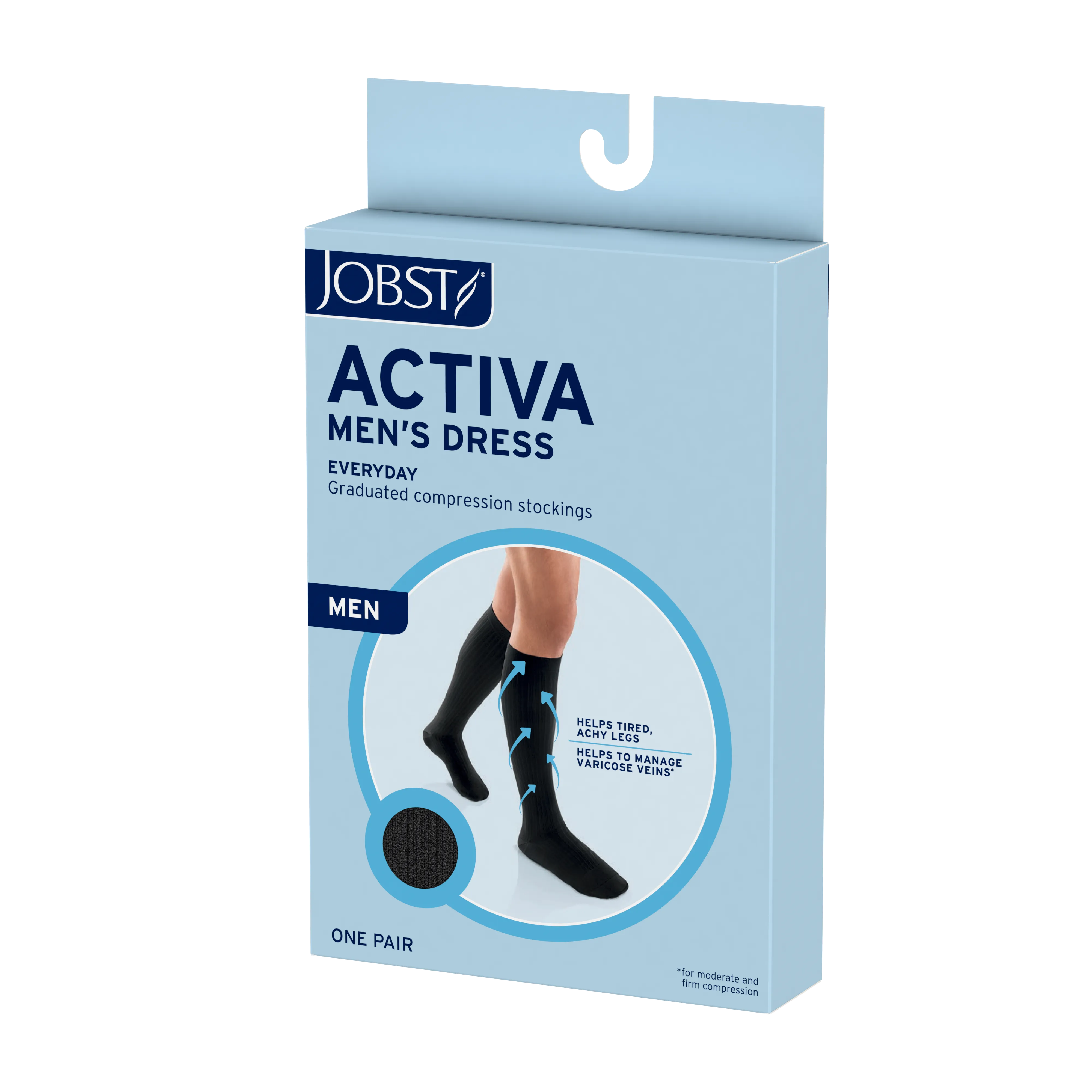 JOBST ACTIVA Men's Dress 15-20 mmHg Compression Socks Knee High