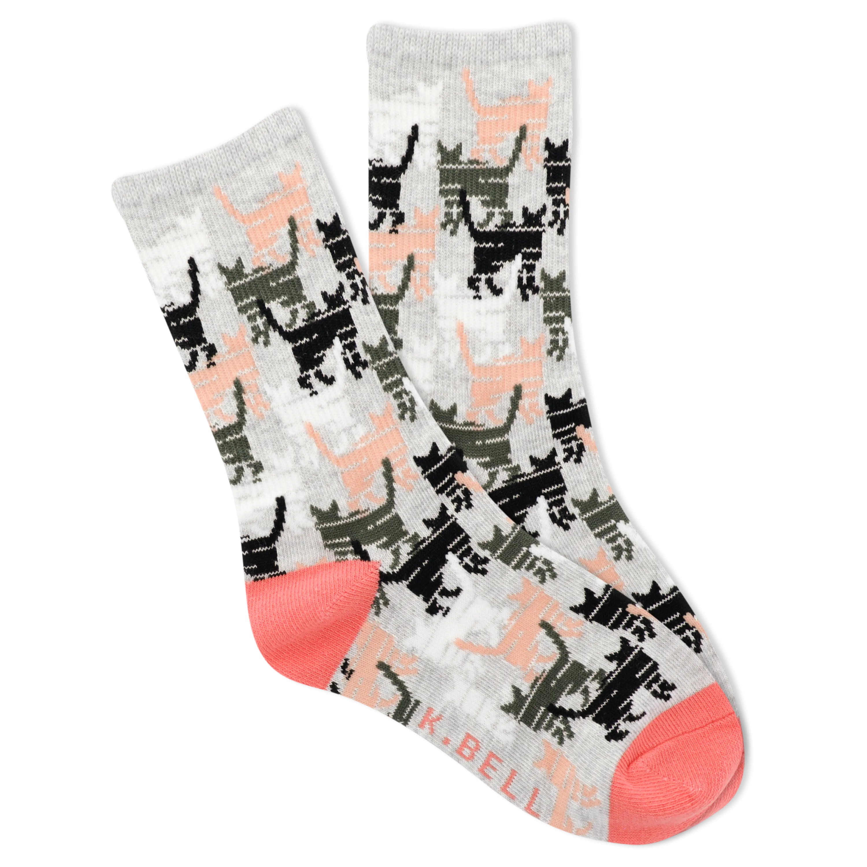 K.Bell Kid's Kitty Camo Crew Sock