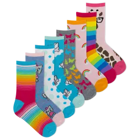 K.Bell Kid's Pretty Animals Crew Sock 8 Pack